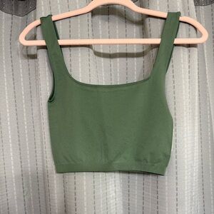 Free People Army Green Crop Top